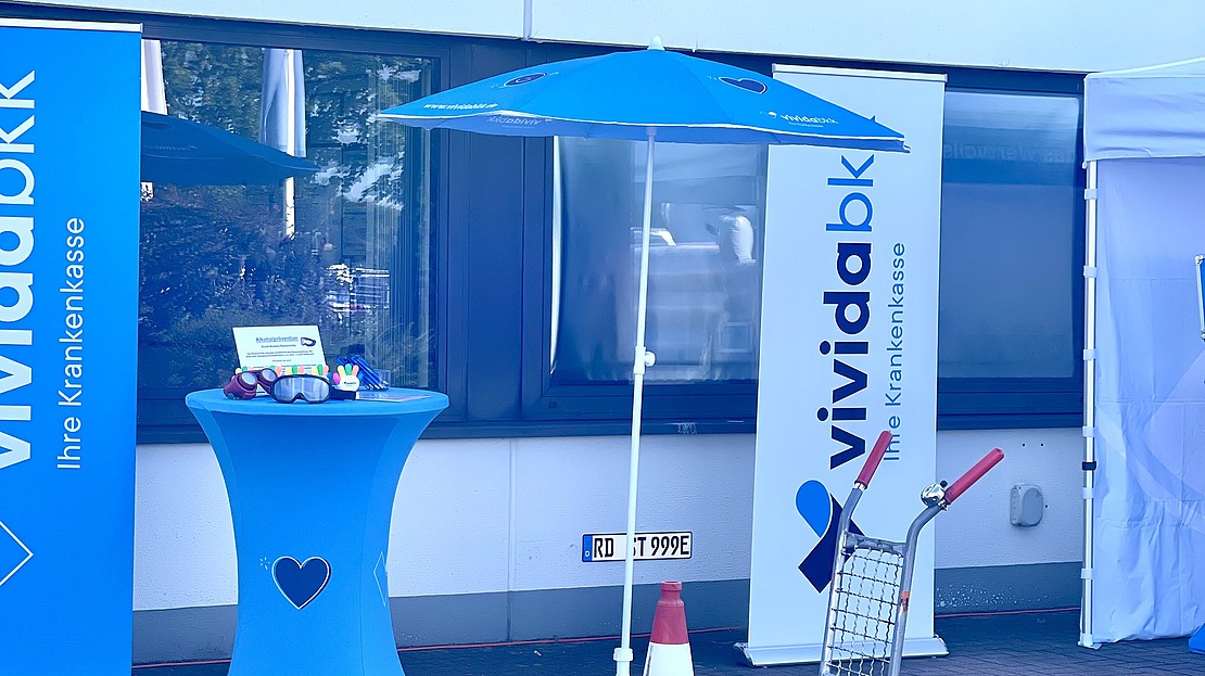 Bild des Messestandes der vivida bkk.